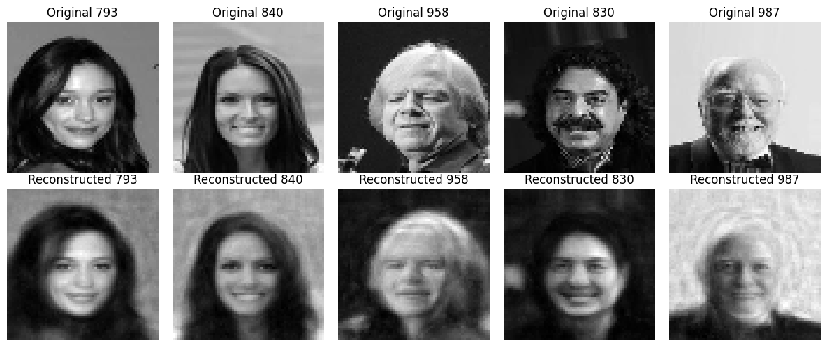 Grid of original CelebA faces beside their reconstructions.